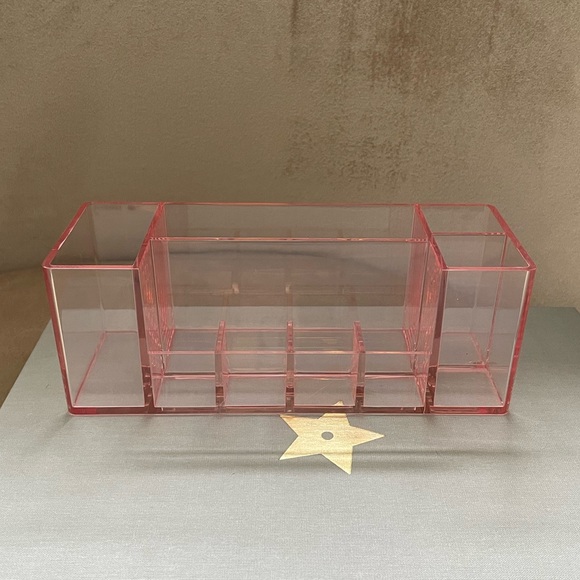Clear Peach Blush Acrylic Makeup & Brush Organizer - Picture 3 of 11